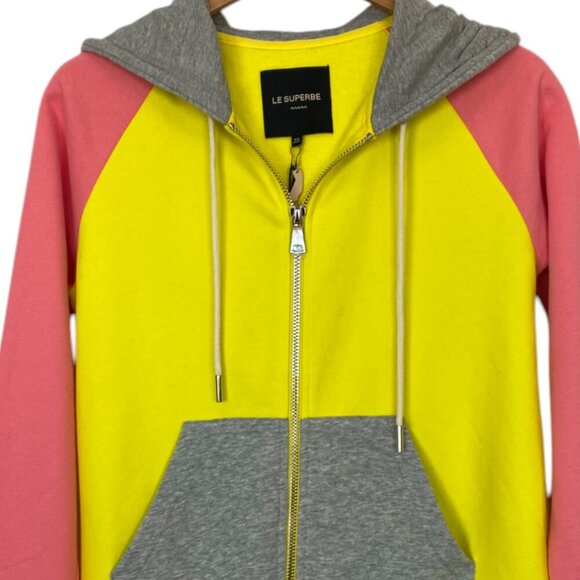 Le Superbe Freestyle Zip Up Hoodie Size Medium NWT Colorblock Multicolor - Picture 2 of 11